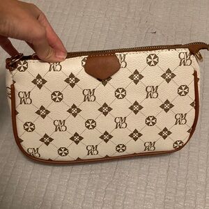Stylish White and Brown Patterned Women's Bag 2 pcs